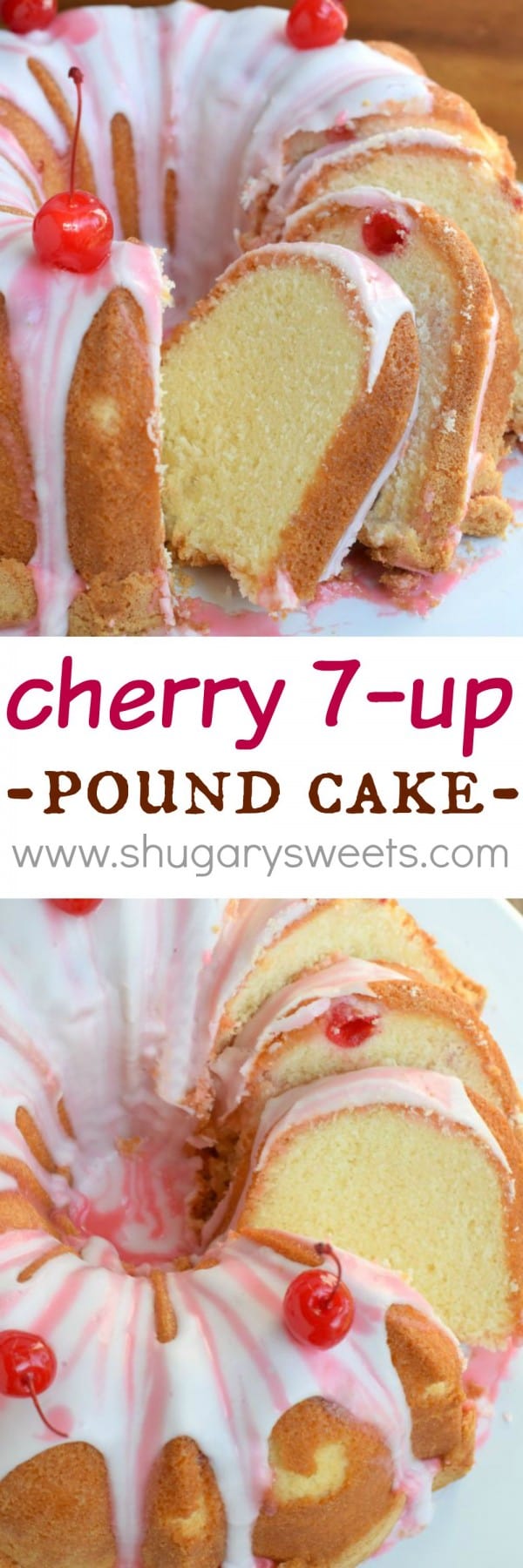 Cherry 7 Up Pound Cake is a classic, yet decadent treat. The crunchy crust with the sweet glaze makes this cake irresistible!