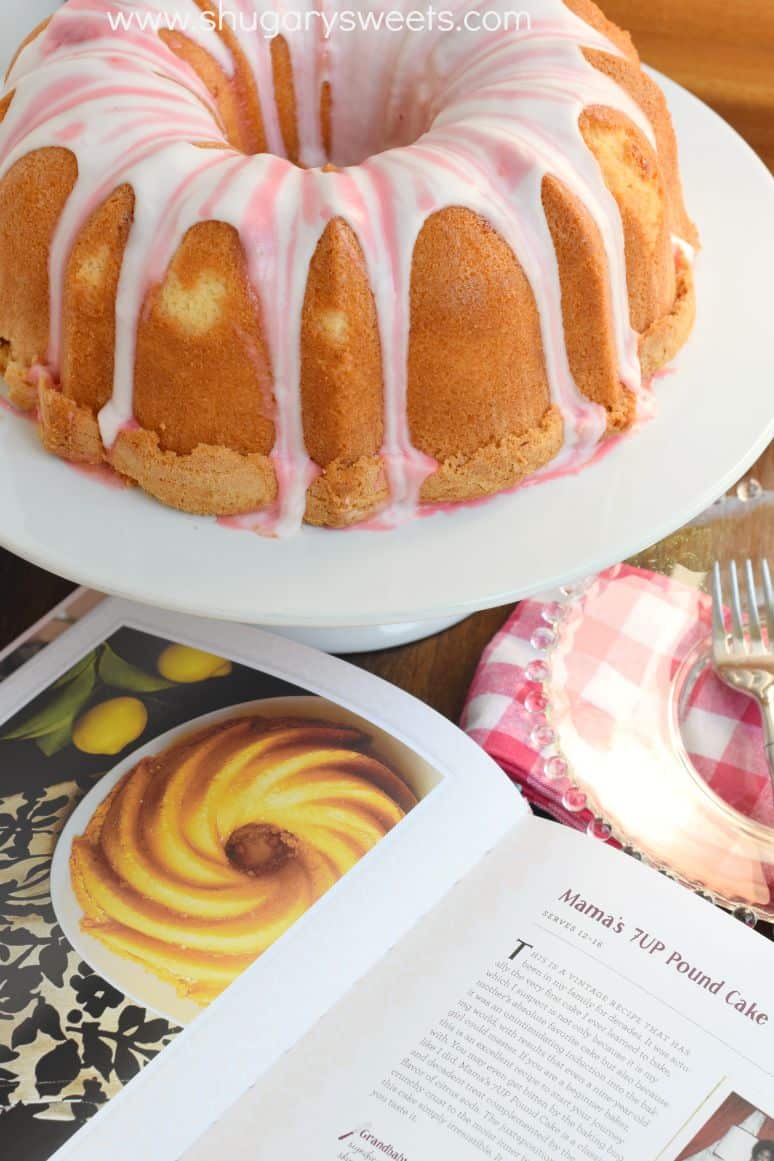 Cherry 7 up pound cake with cherry glaze