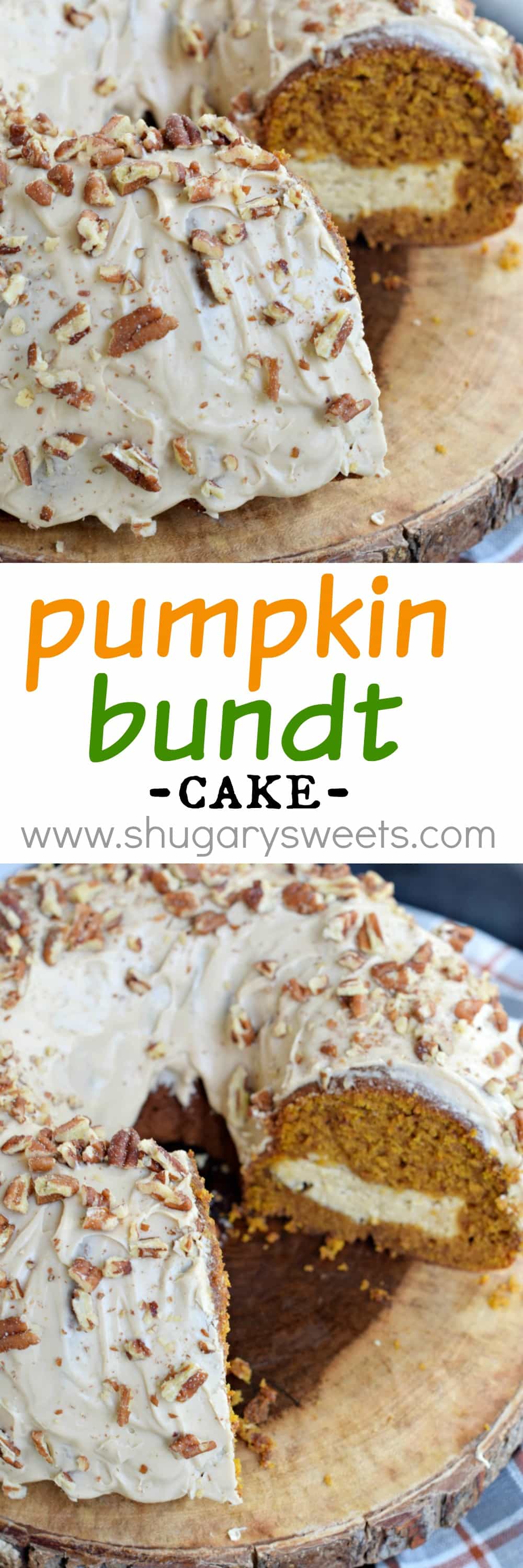 Pumpkin Cream Cheese Bundt Cake - Shugary Sweets