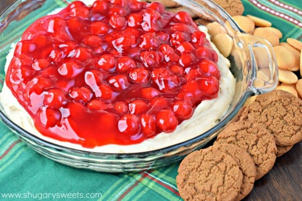 This Cherry Cheesecake Dip recipe is the perfect snack for the holidays. Serve as an appetizer or dessert, it's creamy delicious flavor will have you begging for more!