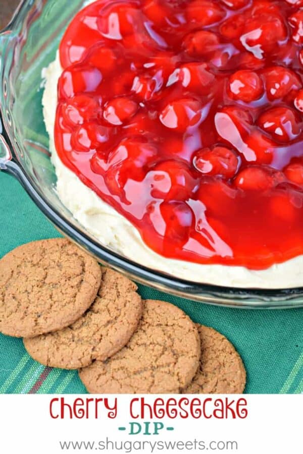 This Cherry Cheesecake Dip recipe is the perfect snack for the holidays. Serve as an appetizer or dessert, it's creamy delicious flavor will have you begging for more!