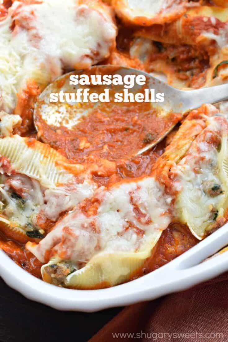 Easy, Cheesy Sausage Stuffed Pasta Shells Recipe