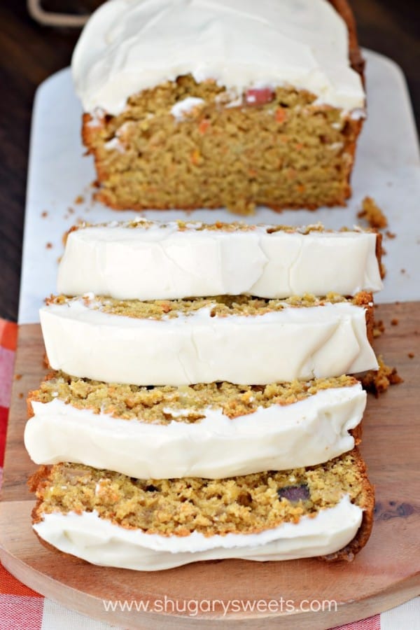 As if this Apple Banana Carrot Bread wasn't sweet enough, adding the cream cheese frosting takes this bread to a whole new delicious level!