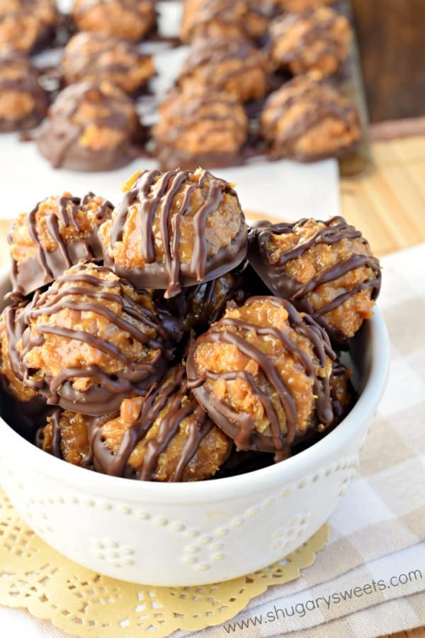 If you love Caramel deLites or Samoa Girl Scout Cookies, then these easy Samoa Truffles are going to drive your taste buds crazy!