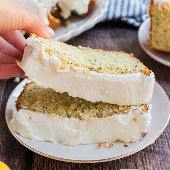 Lemon Poppy Seed Bread is a delicious easy quick bread recipe with a lemon cream cheese frosting! Every slice of this moist loaf delivers tangy lemon flavor and the perfect amount of sweetness.