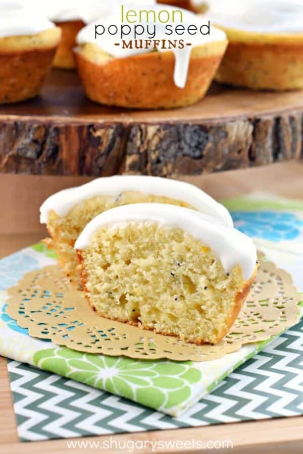 Lemon Poppy Seed Muffins recipe packed with citrus flavor! Soft on the inside with a sweet lemon glaze!