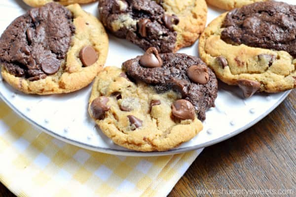 If you can't choose between Chocolate Chip Cookies and Brownies, these Brookie Cookies are the answer! Soft baked brownie cookies with the perfect texture and flavor!