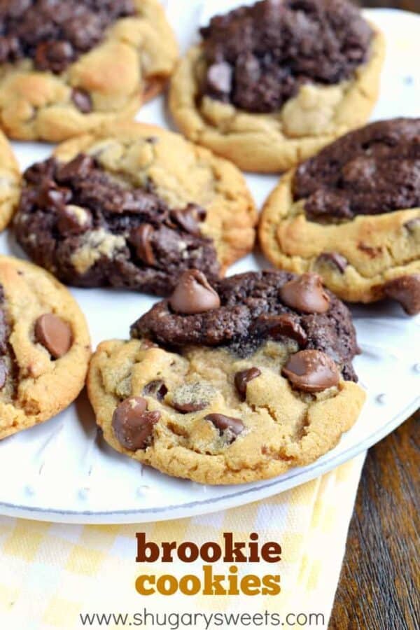 If you can't choose between Chocolate Chip Cookies and Brownies, these Brookie Cookies are the answer! Soft baked brownie cookies with the perfect texture and flavor!