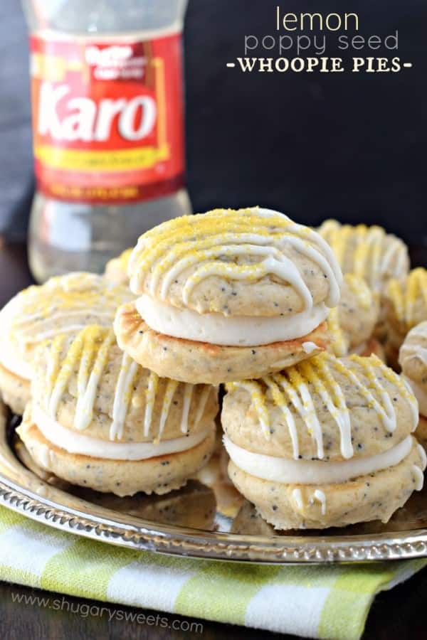 These Lemon Poppy Seed Whoopie Pies are a soft and chewy cookie with a sweet and tangy citrus filling! Your tastebuds are going to sing!