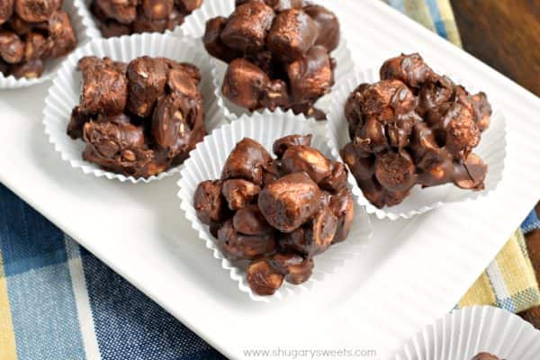 Rocky Road Clusters combine chocolate, marshmallows, and peanuts for one amazing candy. Cravings, solved!