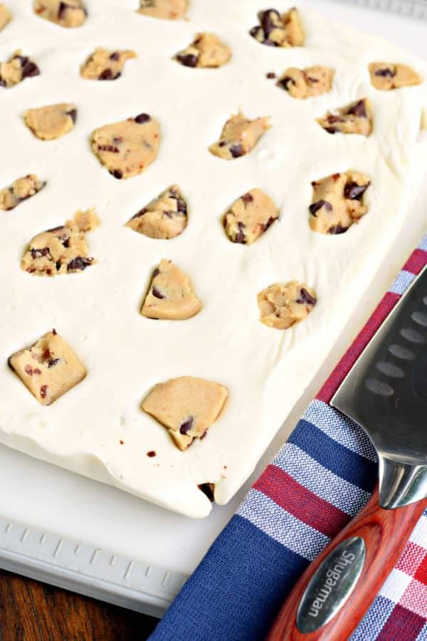 Easy and delicious, White Chocolate Cookie Dough Fudge is the dessert you've been waiting for! Packed with chunks of cookie dough, what's not to love?