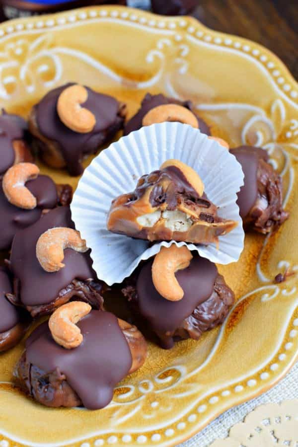 Blueberry Cashew Caramel Clusters with DOVE Chocolate Shugary Sweets