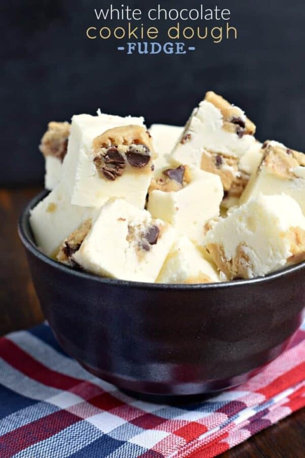 Easy and delicious, White Chocolate Cookie Dough Fudge is the dessert you've been waiting for! Packed with chunks of cookie dough, what's not to love?