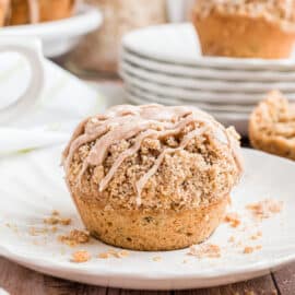 Delicious and easy, these Cinnamon Streusel Zucchini Muffins are packed with flavor. From the perfect zucchini muffin recipe to the crunchy streusel topping and sweet cinnamon glaze, these are a wonderful treat for breakfast or dessert!