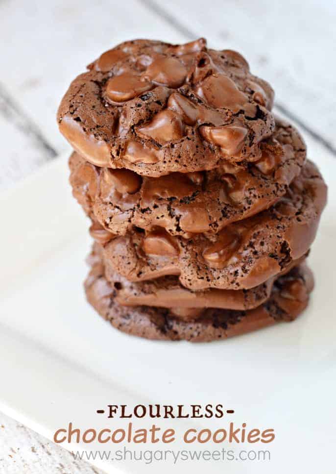 Stack of 4 chocolate cookies.