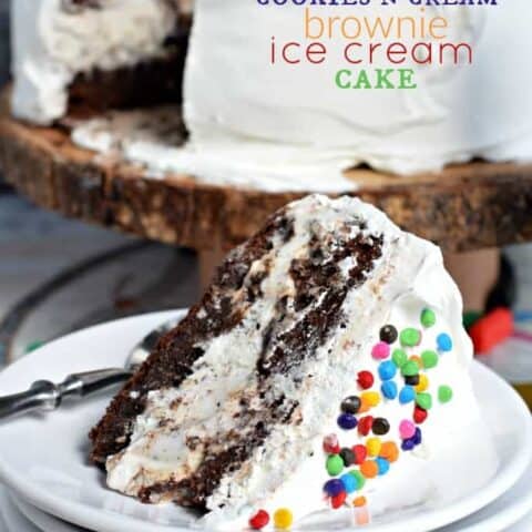 Cookies and Cream Brownie Ice Cream Cake