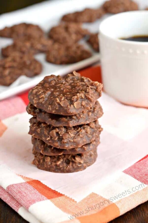 Easy recipe for No Bake Chocolate Cookies! The peanut butter with chocolate and oats gives these cookies so much flavor!