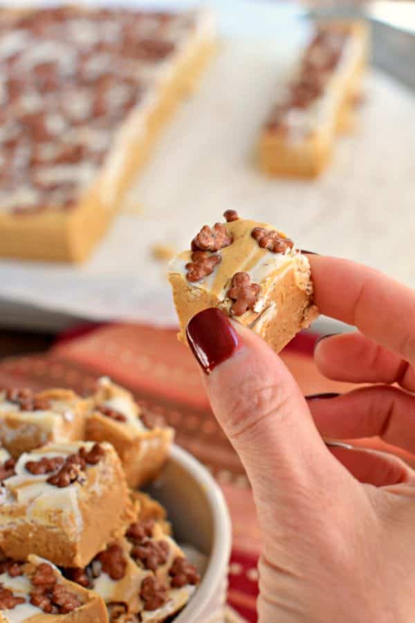 Gingerbread Fudge has all the flavor of your favorite cookies, with none of the hard work doing cookie cut outs. It’s the perfect holiday gift too!