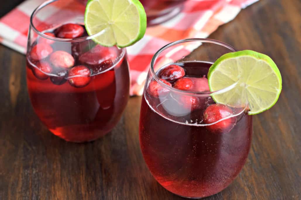 Cranberry Ginger Ale Punch that can be made boozy or not. It’s great for grown-ups and kids alike!