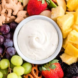 Three ingredient Cream Cheese Fruit Dip takes your favorite fruit and makes it even sweeter! This easy to make dip is a long time favorite of mine and I know you'll love it too.