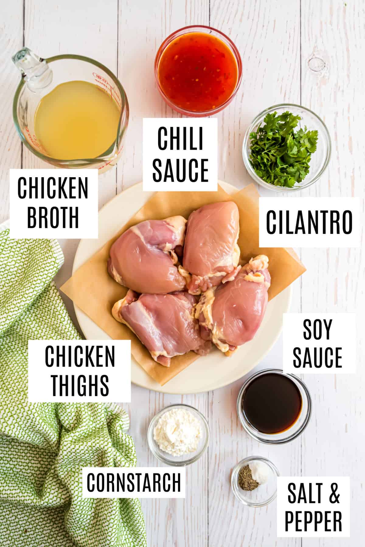 Ingredients needed to make slow cooker chicken .
