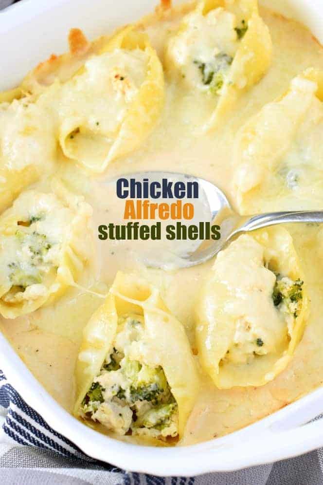 Chicken Alfredo Stuffed Shells Recipe - Easy Chicken Recipes