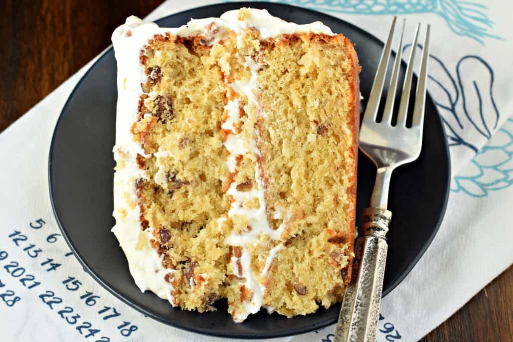 Italian Cream Cake recipe with coconut and pecans and cream cheese frosting!