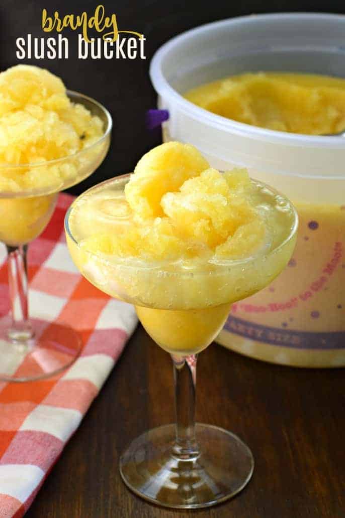 This sweet and boozy Brandy Slush is the perfect drink to make in advance and keep it frozen until ready to serve!