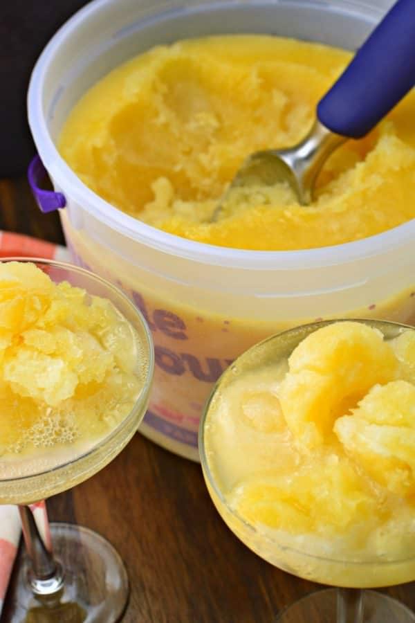 This sweet and boozy Brandy Slush is the perfect drink to make in advance and keep it frozen until ready to serve!