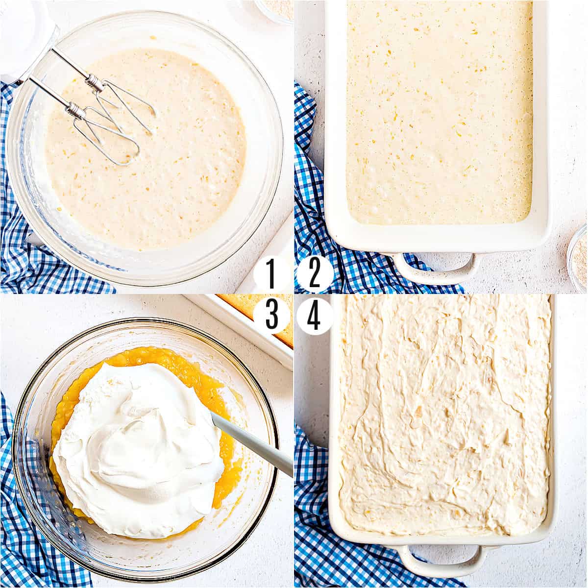 Step by step photos showing how to make pig pickin cake.
