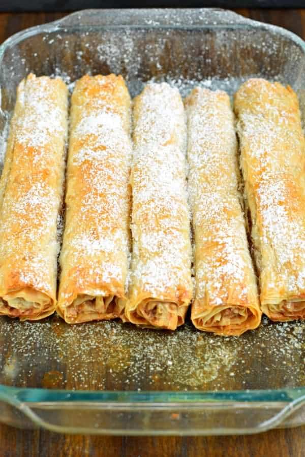 Sweet and flaky, this easy, rolled Russian Baklava will melt in your mouth! Phyllo dough, nuts, and sugar never tasted so good!