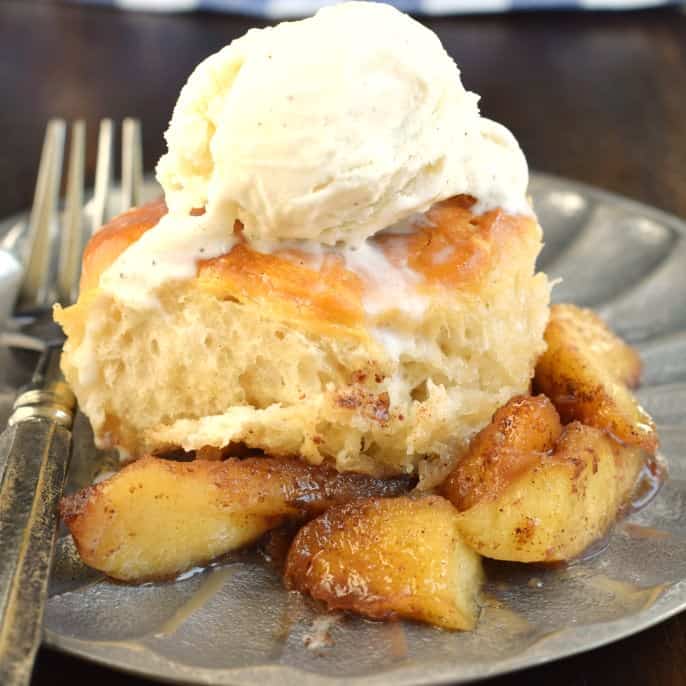 Your house is going to smell amazing when you whip up this easy Skillet Apple Cobbler recipe for dessert! I've even got a few shortcuts for you so you can be enjoying this soon!