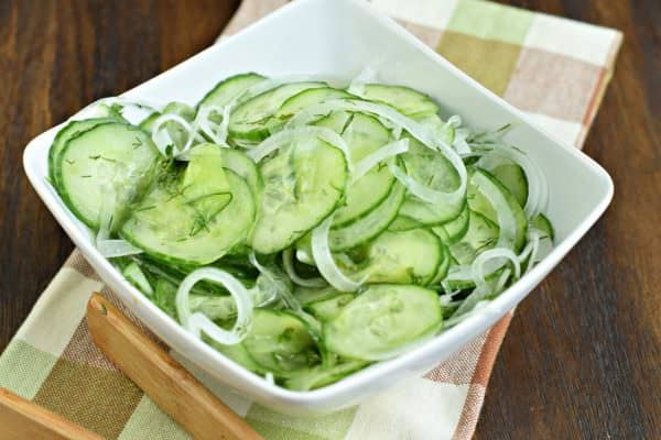 You'll love this garden fresh Cucumber Dill Salad! Serve it up with your next summer meal for a crisp, savory, flavorful bite!