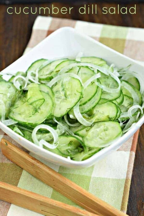 You'll love this garden fresh Cucumber Dill Salad! Serve it up with your next summer meal for a crisp, savory, flavorful bite!