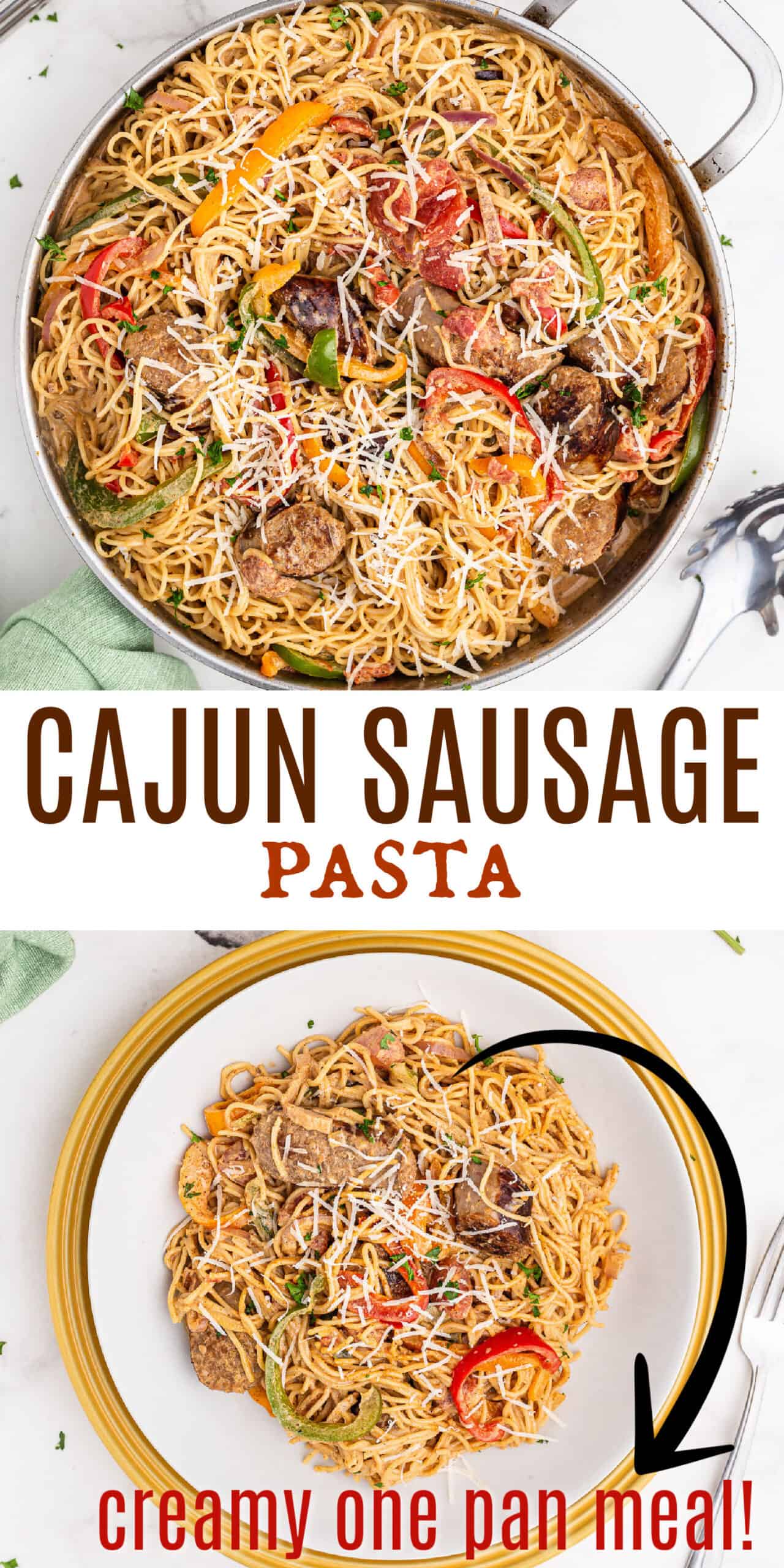 Cajun Sausage Pasta Recipe- Shugary Sweets