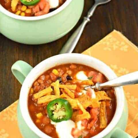 Image for Slow Cooker Vegetarian Lentil Tortilla Soup