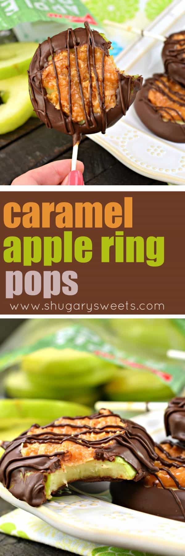 Capture the delicious chocolate, caramel, and coconut flavor of your favorite cookie in this fun, Caramel Apple Ring Pops recipe! Great for snacking, dessert, or bake sales!