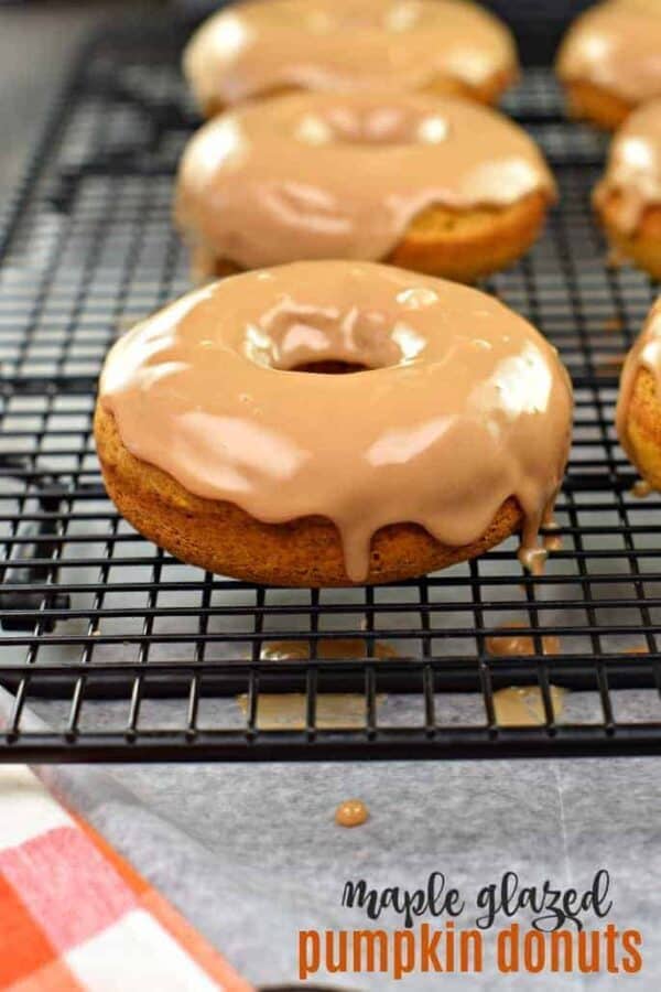 Soft pumpkin donuts topped with a maple glaze are exactly how I want to celebrate a fall morning. Bake a batch of Maple Glazed Pumpkin Donuts today!