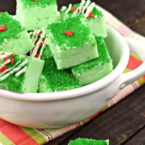 Grinch Peppermint Fudge