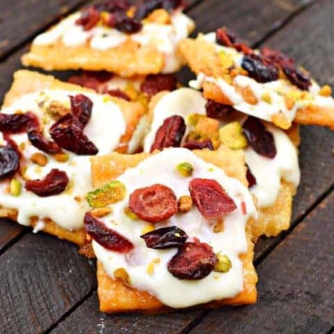 Cranberry Pistachio Saltine Toffee