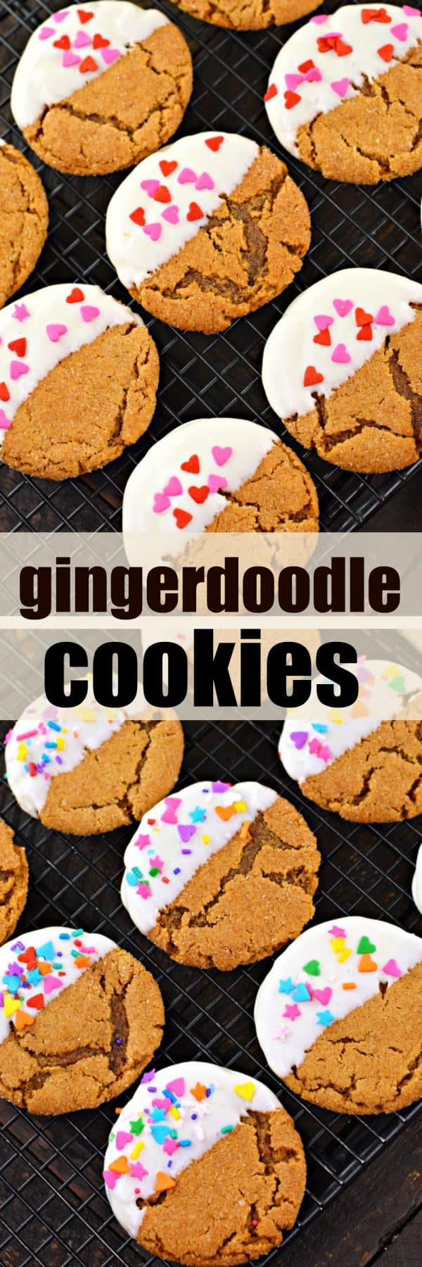 Chewy Gingerdoodle Cookies #whitechocolate #snickerdoodle #gingersnap #cookie #cookies #holiday