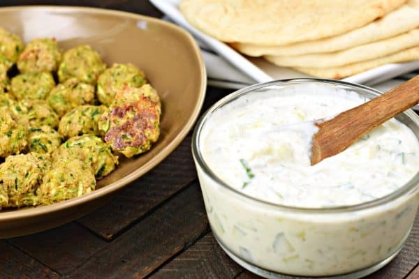 Greek Zucchini Meatballs #healthy #vegetarian #meatless #zucchini #greek #recipe #tzatziki #healthyrecipes