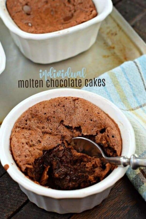individual molten chocolate cakes