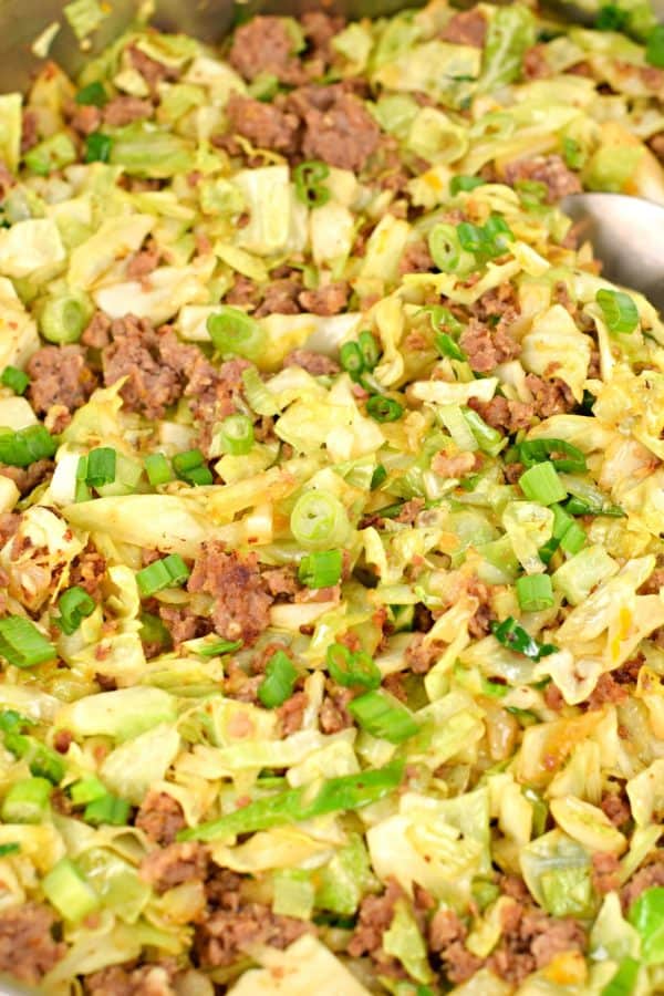 Sausage Egg Roll Skillet #lowcarb #dinnerrecipes #chinesetakeout #eggroll #onepot 