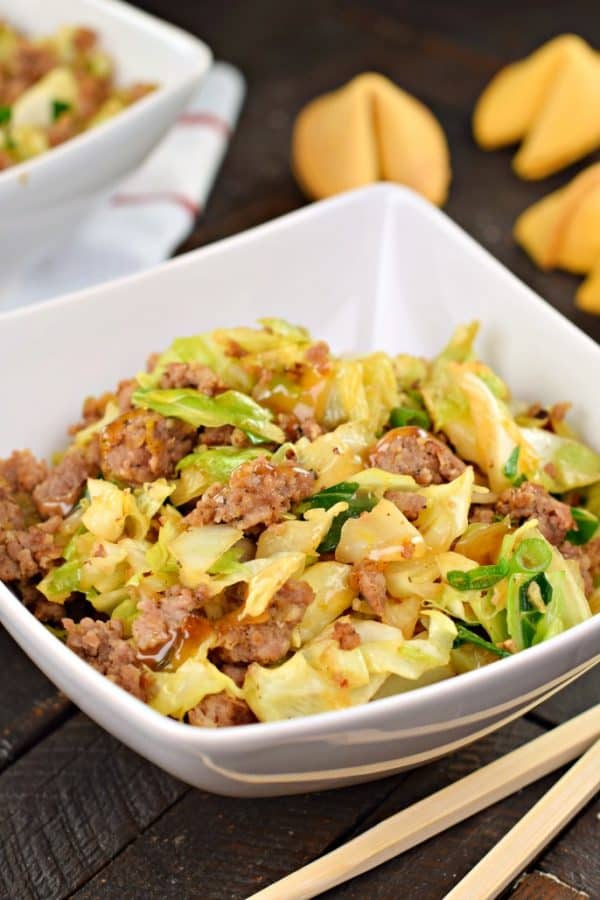 Sausage Egg Roll Skillet #lowcarb #dinnerrecipes #chinesetakeout #eggroll #onepot 
