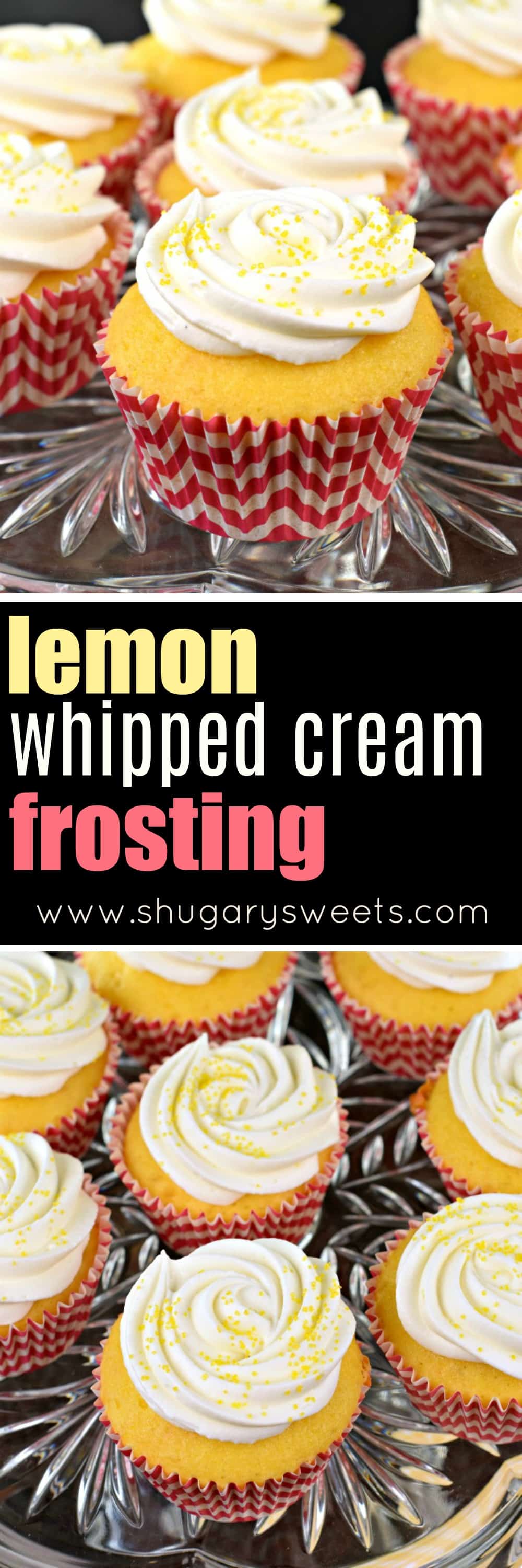 The BEST Lemon Whipped Cream Frosting Shugary Sweets