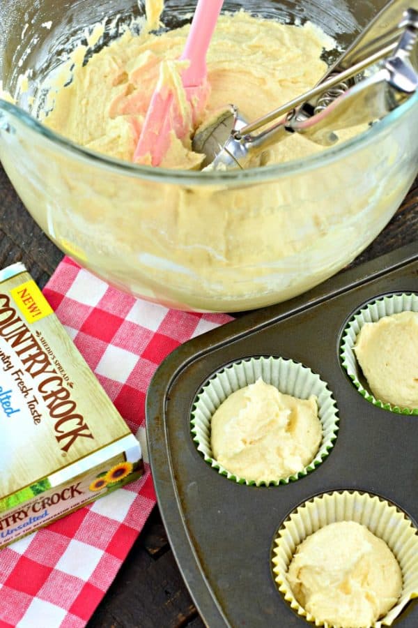 Cupcake batter in liners