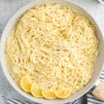Lemon Garlic Pasta is an easy recipe that's ready in 30 minutes! Serve this flavorful pasta as a side dish or main course topped with chicken or fish.