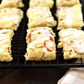 This Almond Bars recipe is a sweet treat that has a shortbread-like texture and a delicious almond glaze on top! You'll want to make extra and freeze them for later!