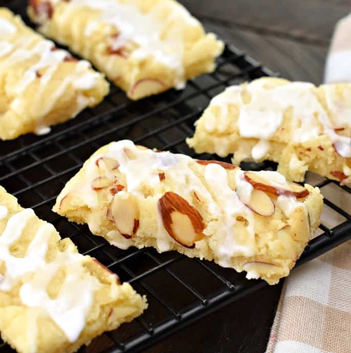 This Almond Bars recipe is a sweet treat that has a shortbread-like texture and a delicious almond glaze on top! You'll want to make extra and freeze them for later!